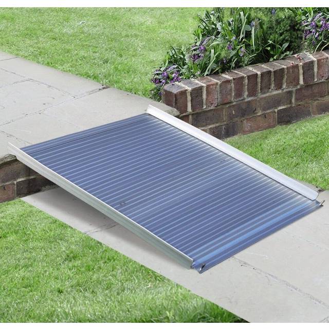 Roll up portable travel aluminium wheelchair or scooter ramp for home car access