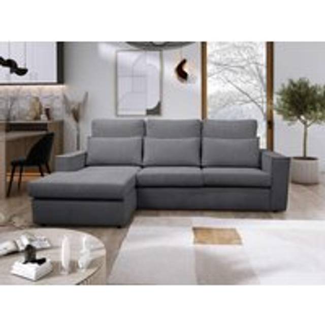(Grey, Left Hand Facing) Soho Fabric 3 Seater Corner Chaise Sofas