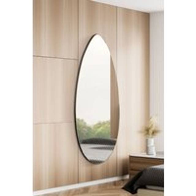 The Tear Drop - Frameless Glass Wall Mirror 63" X 24" (160CM X 60CM) - Silver - 1 Pack