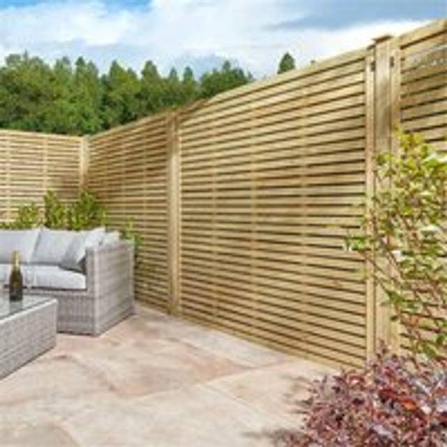 PACK OF 3: 3 x 6 Pressure Treated Horizontal Open Slatted Screen Gate - Natural - One Size