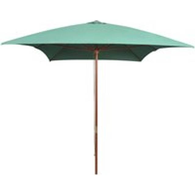Parasol 200x300 cm Wooden Pole Green - One Size