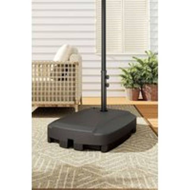 60KG 48mm Heavy Duty Outdoor Portable Cantilever Parasol Base - Rolling Stand with Wheels,Fillable Garden Umbrella Holder (Pole Not Included) - Black - One Size