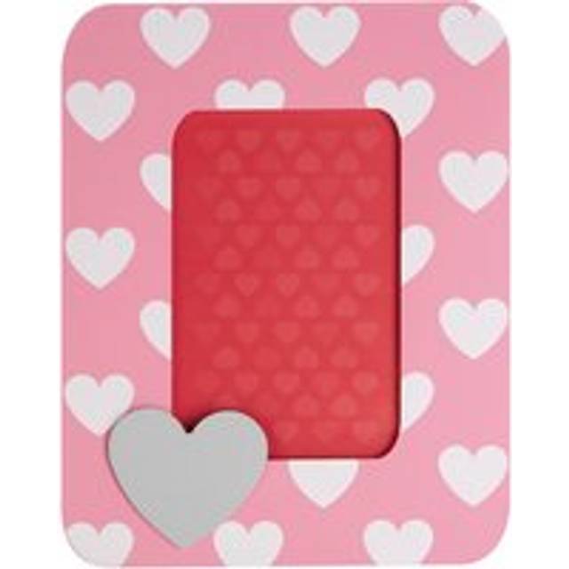 Interiors Premier Kids Heart Design Photo Frame, Personalised Photo Frame, Living Room Photo Frame, Modern Single Photo Frame - Pink - One Size