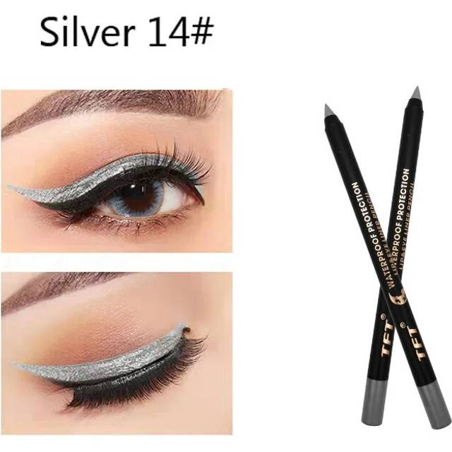 (Color: 14 Silver) Long Lasting Eyeliner Pencil+ Free Gift