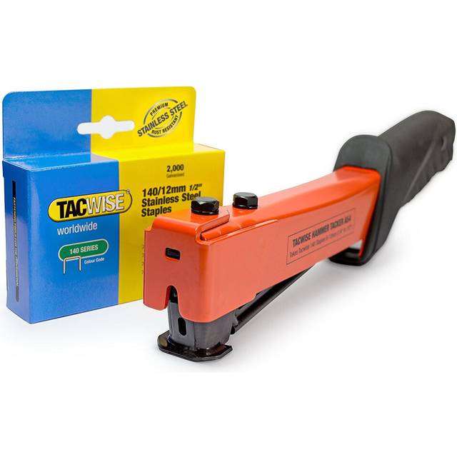 Tacwise 1262 A54 Heavy Duty Hammer Tacker with 2000 140/12mm Staples, Uses Type 140 / 6 - 12 mm Staples