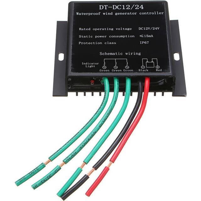 800W 12V/24V Wind Turbine Generator Battery Charge Controller Regulator