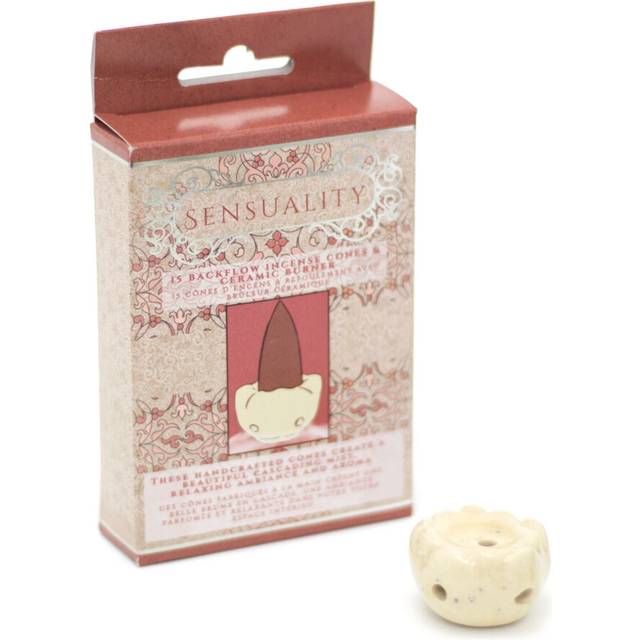 Pack Of 15 Backflow Incense Cones And Ceramic Burner | Waterfall Back Flowing Incense Cones With Holder | Aromatherapy Burner - Sensuality