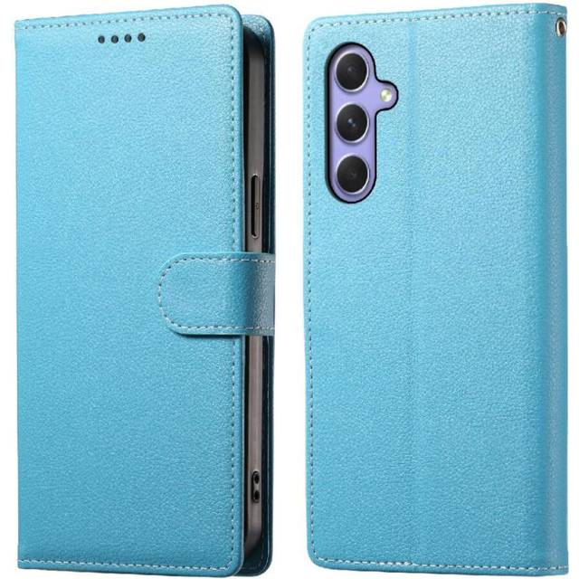 (Light blue) Case for Samsung Galaxy A54 5g Daily Use Card Slots Shockproof Magnetic Closure