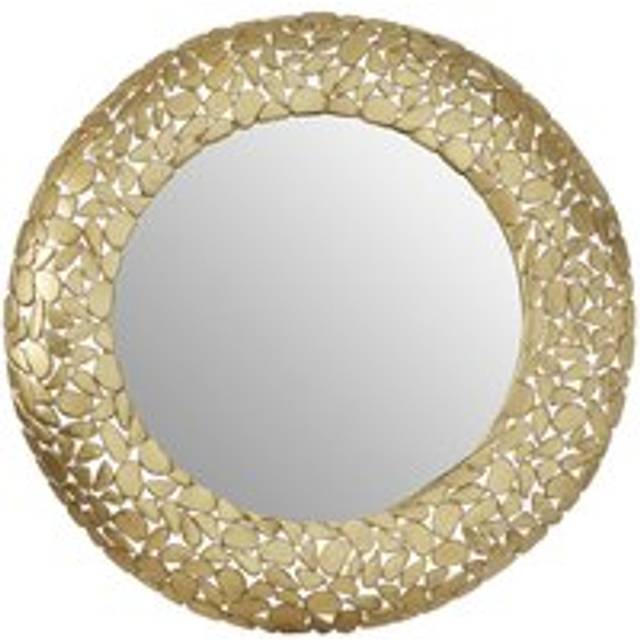 Interiors by Premier Templar Pebble Effect Round Wall Mirror - Gold - One Size