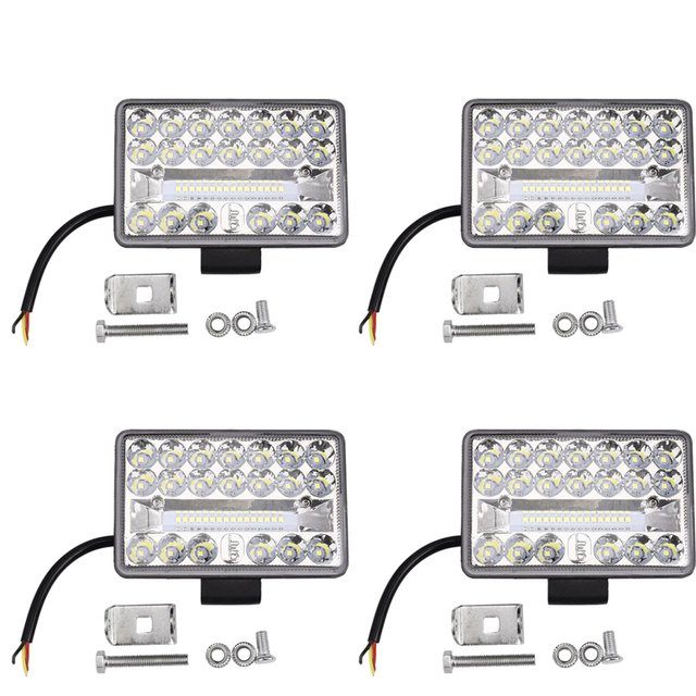 4Pcs 4 Inch Car LED Work Light 108W 36LED Bar Square Spotlight 12V 24V Offroad for Truck ATV