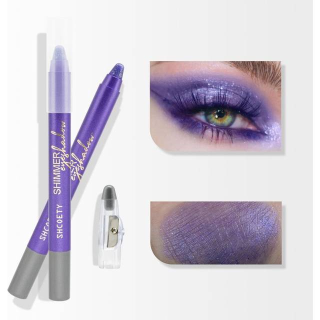 (03) Pinkish Pearly Diamond Highlighter Pen With Pencil Sharpener, Shiny Eyeshadow Eyeliner Pen, Smooth Brightening Eyeliner Pen