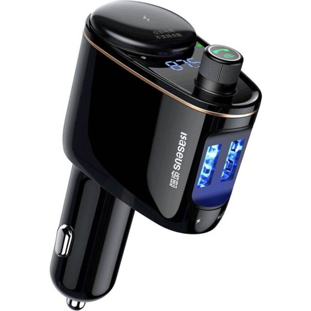 3.4A Dual Usb Car Charger Wireless Bluetooth V4.2 Fm Transmitter Mp3 Player Support U-Disk and Hand-Free Calling(Black)