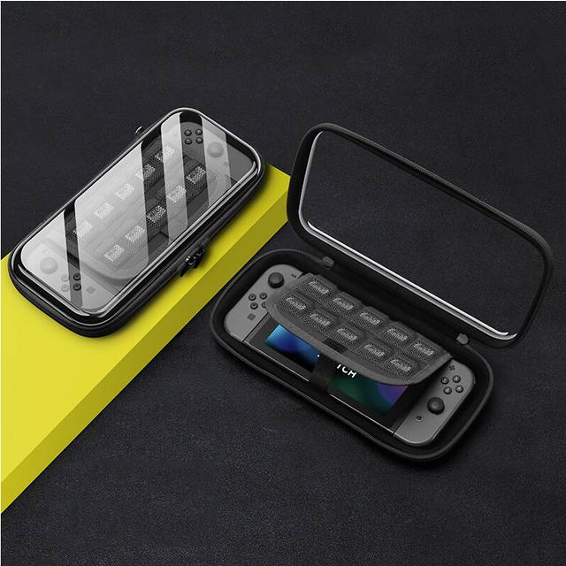 (Black) Transparent Bag for Nintendo Switch/switch OLED Gradient Design 10 Game Cards Storage Carrying Handbag Console Show Case