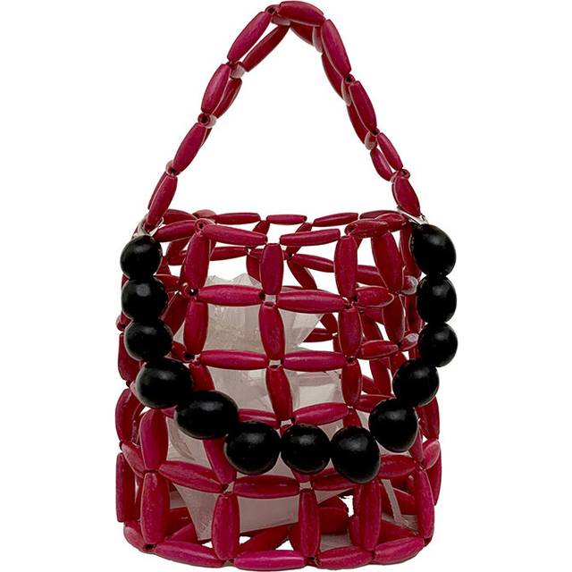 (Magenta) Handbag Summer Vibrant For Kids Fashionable Pvc Woven Beach Bag With Cute Design