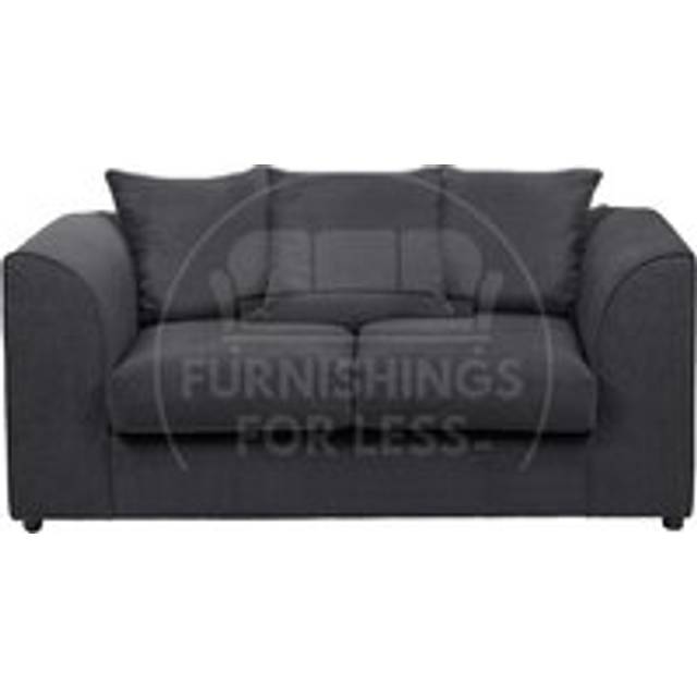 Casper Chenille 2 Seater Sofa Scatter Back Curved Arm - Black - One Size