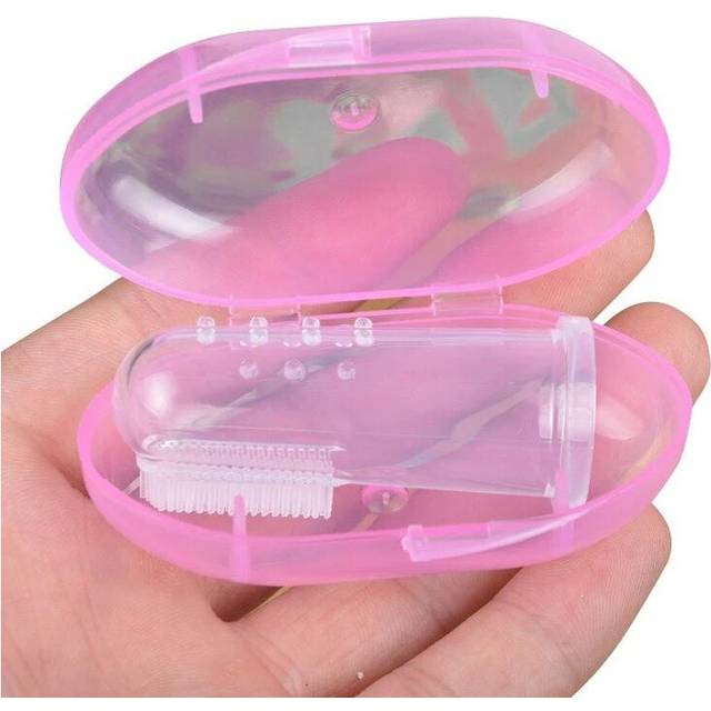 (02 pink) Soft Finger Toothbrush Baby Kid+Free Gift