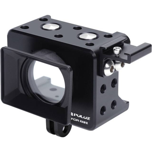 Housing Shell CNC Aluminum Alloy Protective Cage with 37mm UV Lens & Cold-shoe Base Mount & Screw & Tripod Adapter for Sony RX0 / RX0 II(Black)
