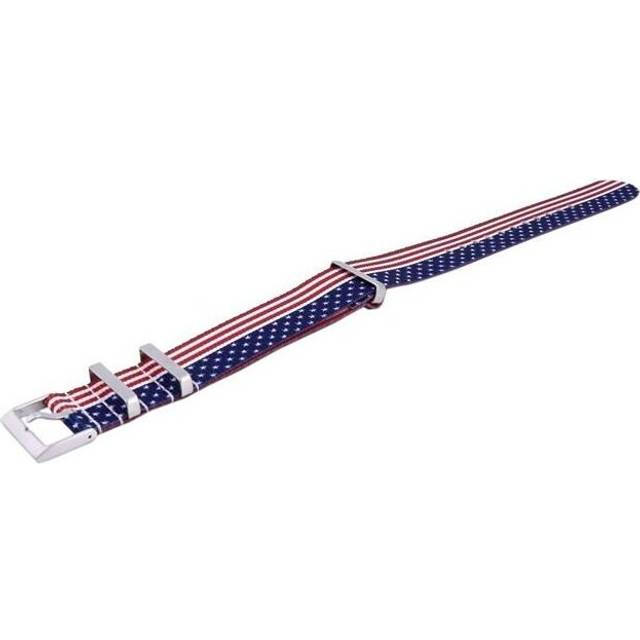 Ratio NATO27 22 mm Men USA National Flag Pattern Polyester Strap, Blue