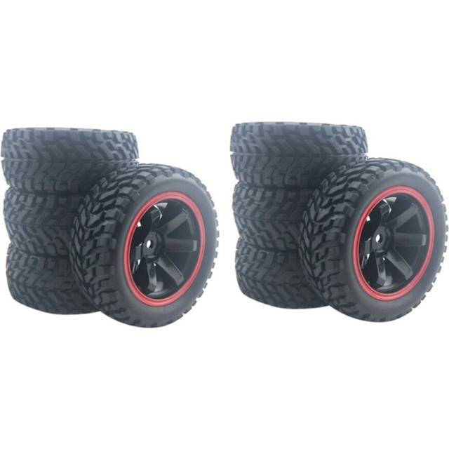 2X for 1:10 Car 75mm Rubber Tires and Wheel Rims 1/10 Scale 94123 RC on Road