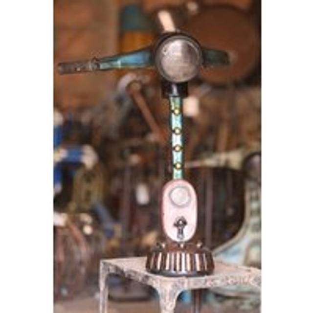 Priya Recycled Used Metal Scooter Table Lamp - Multi - One Size