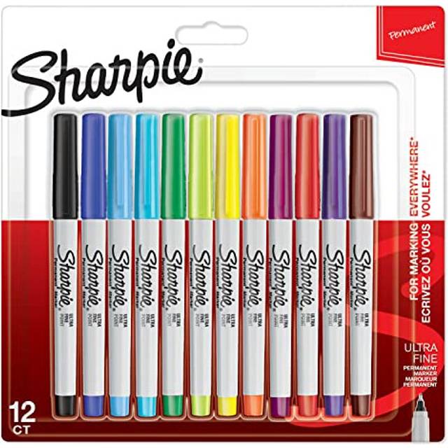 Sharpie Permanent Markers | Ultra Fine Point | Assorted Colours | 12 Count