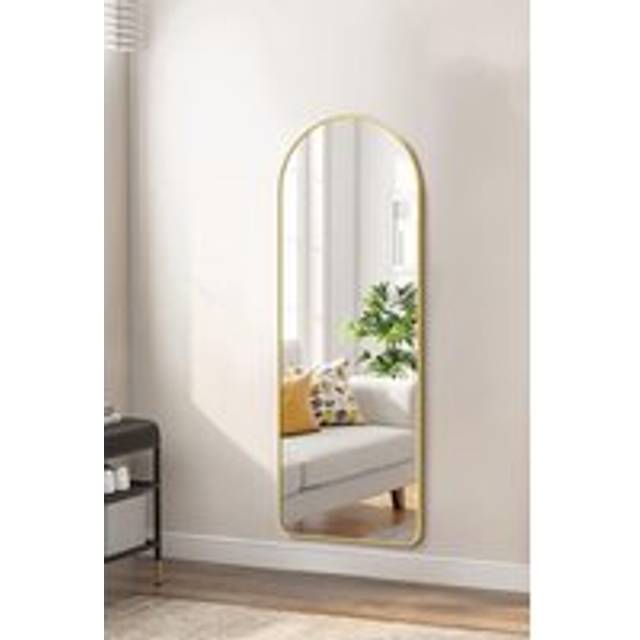 40cm W x 120cm H Gold Arched Metal Framed Wall Mirror for Hallway & Bedroom,Wall Mount Kit Included - One Size