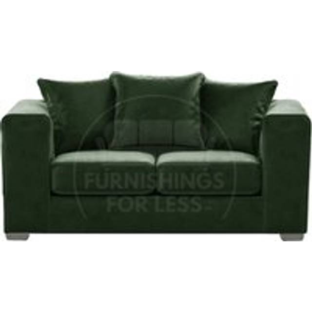 Ella Boxed Arm Plush Velvet Fabric 2 Seater sofa Gold - Green - One Size