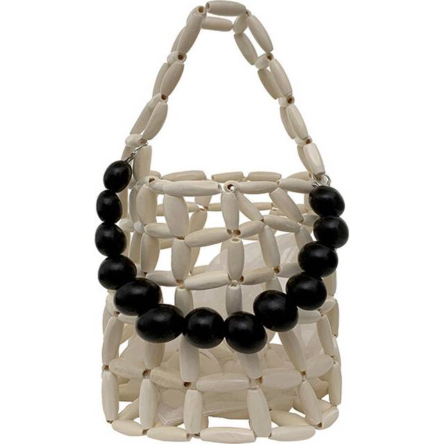 (White) Vibrant Summer Handbag For Kids Fashionable Pvc Woven Beach Bag With Cute Design