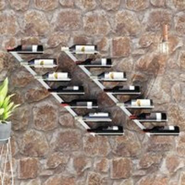 Wall-mounted Wine Rack for 7 Bottles 2 pcs White Metal - One Size
