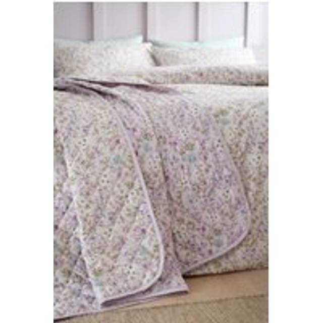 Ditsy Floral 200 Thread Count Cotton Reversible Bedspread - Purple