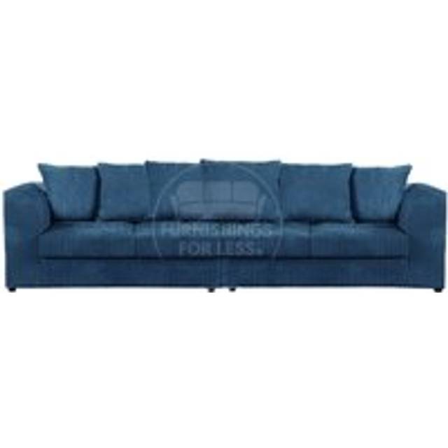Luxor Long Fabric Jumbo Cord 4 Seater Sofa - Scatter Back - Blue - One Size
