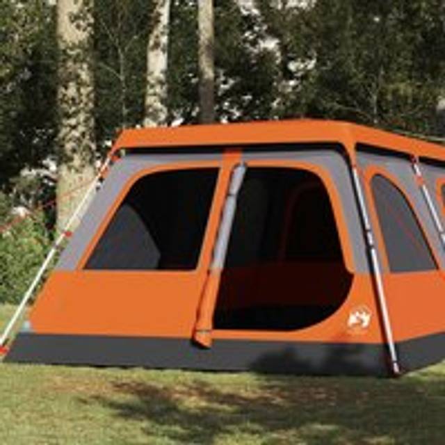 Family Tent Dome 8-Person Grey and Orange Quick Release - One Size