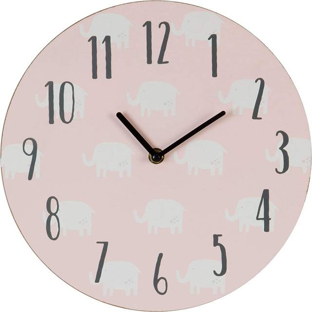Petit Cheri Elephant Design MDF Bedroom 17cm Clock - New Baby  Girl