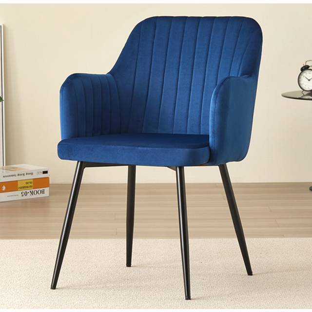 Charlotte Velvet Comfort Dining Chairs - Blue - Set of 2 - One Size