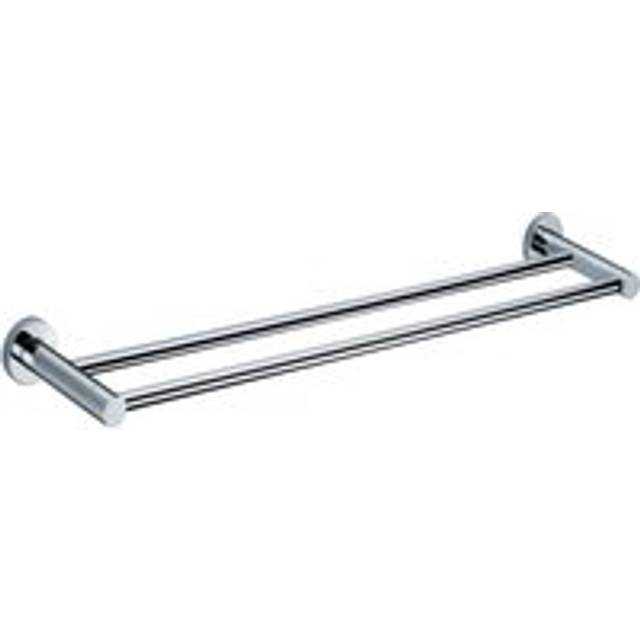 Nes Home - Wall Mounted Round Double Towel Bar Chrome