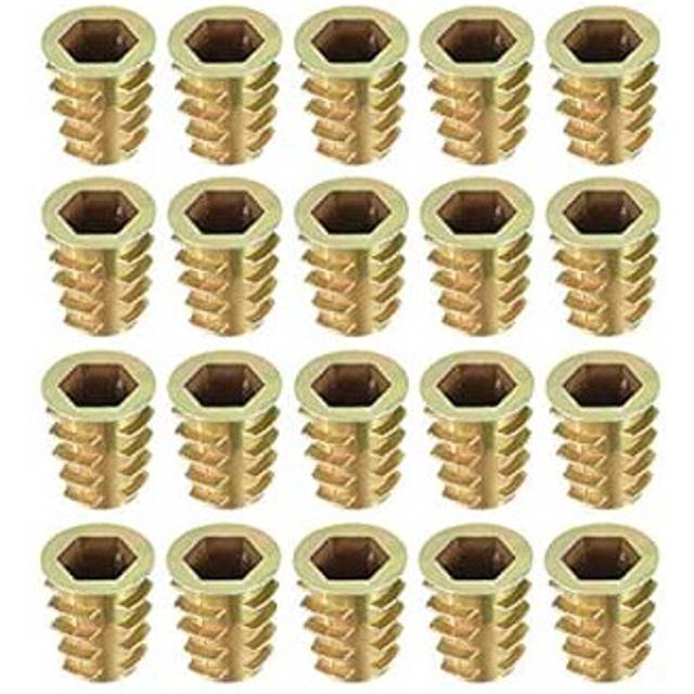 Furniture Threaded Insert Nuts Zinc Alloy M10 Internal Threads 20mm Length 20pcs