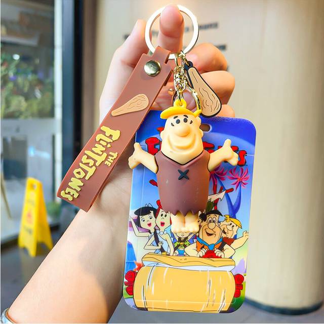(Hand Barney) Unique Cartoon Keychain With Card Holder Perfect For Anniversaries And Holidays