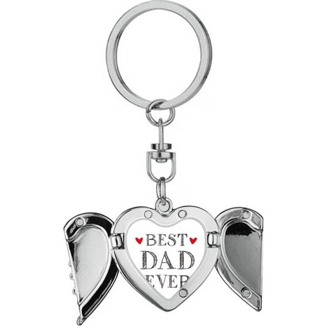 best dad ever quote loved s heart angel wing key chain holder