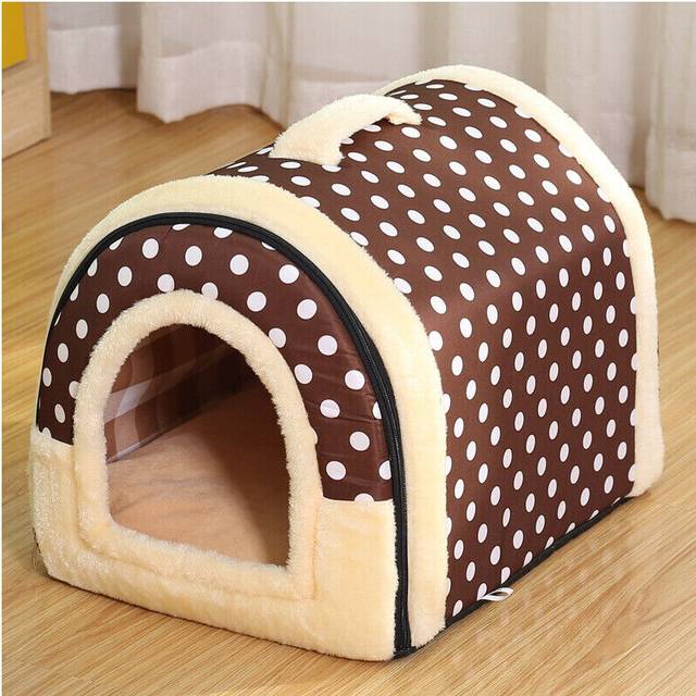 (Coffee Pops, L) Pet Cat Dog Warm House Cave Beds for Indoor Cats Cozy Wool Igloo Nest Kennel