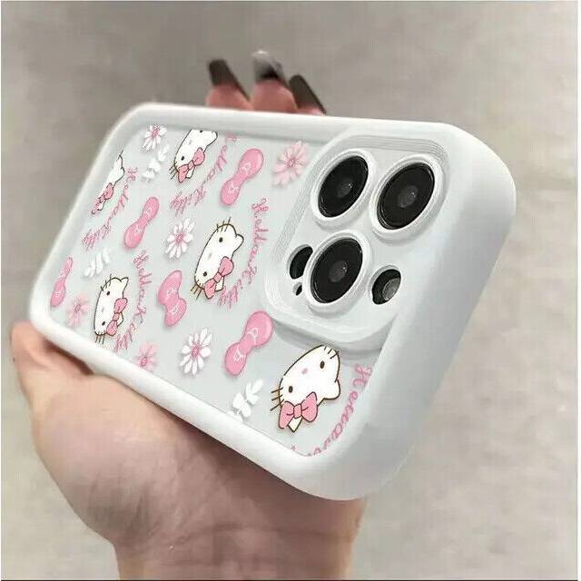 (E, For iPhone12 Mini) Sanrio Hello Kitty Soft Silicone Cover Case For iPhone