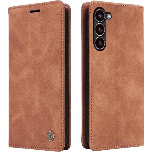 (Orange) Flip Case for Samsung Galaxy S25 Simple Business Shockproof Flip Cover Leather Case Wallet