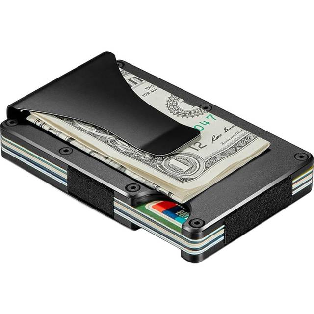 Aluminum Mini Card Holder With Money Clip And Space For Up To 10 Credit Cards - Minimalist Wallet