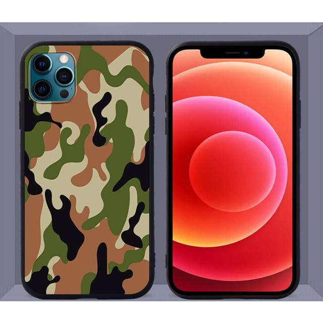 (8.khaki camouflage, iPhone 7 / 8) For Apple iPhone XR SE2 6/6S 7/8 11 Pro 12 TPU Silicone Rubber Phone Case Cover