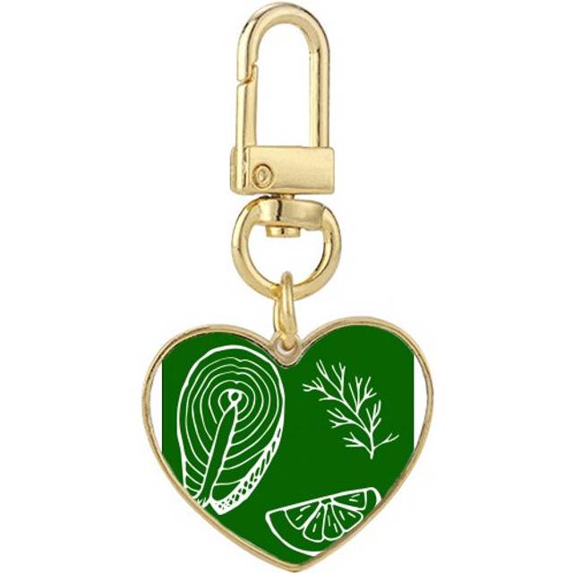 abal aquatic marine assemblage Gold Heart Keychain Metal Keyring Holder