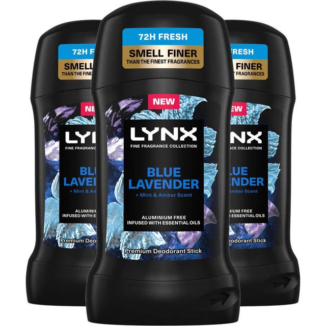 Lynx Deodorant Stick Blue Lavender with 72Hrs Freshness 50ml, 3 Pack