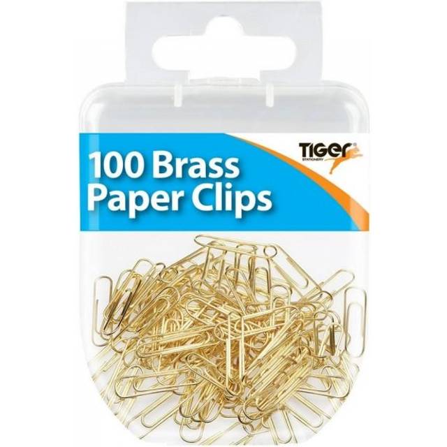 Tiger Stationery Essentials Paper Clips (Pack of 100) One Size mässing
