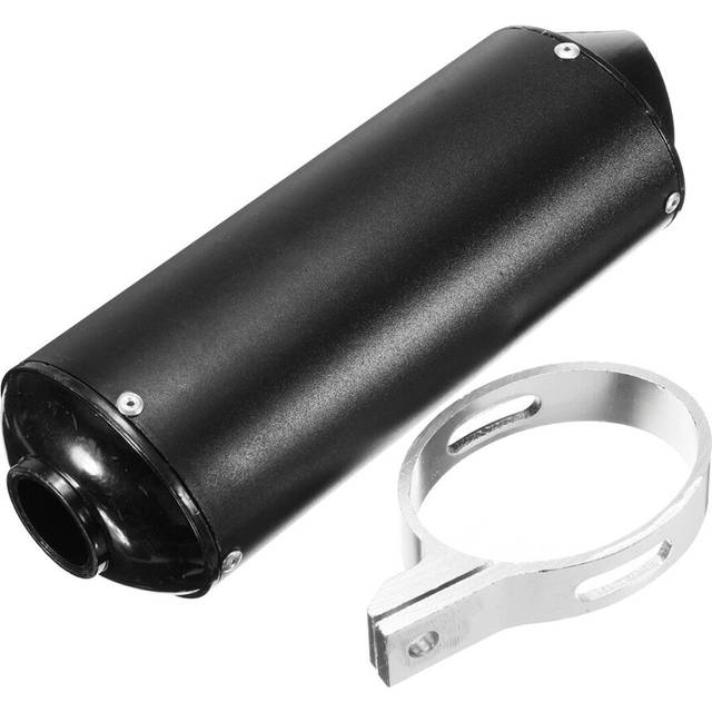 (Black) 28mm Muffler Exhaust Pipe+Clamp For Dirt Pit Pro Quad Bike ATV 50/110/125/150cc