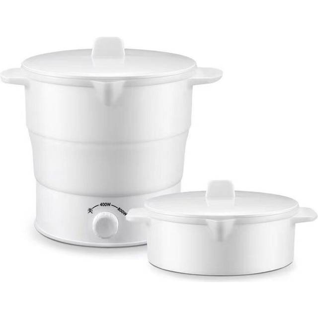 (DG01-White, 220V) 220v Collapsible Electric wok multi-functional household pot dormitory student  electric Rice cooker mini electric cooking