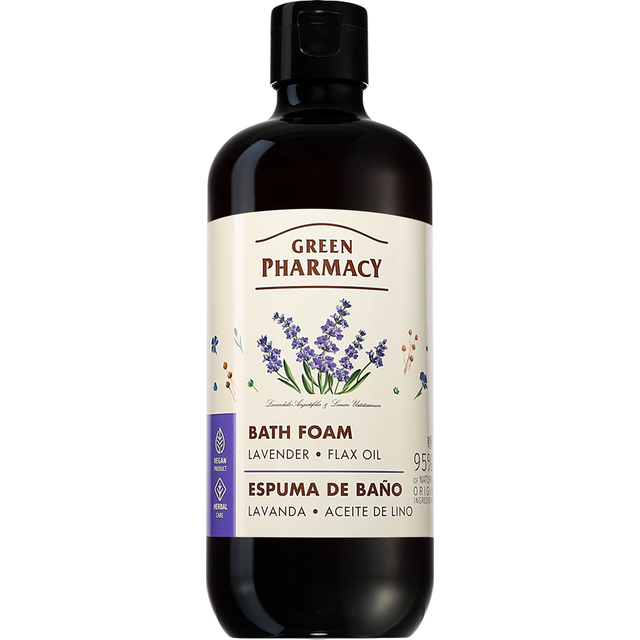 Green Pharmacy Lavender & Linseed Oil Bath Foam Badskum med lavendel 500 ml