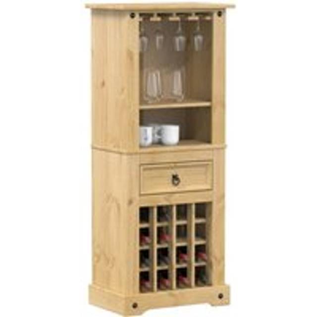 Wine Rack Corona 56x35x120 cm Solid Wood Pine - Brown - One Size